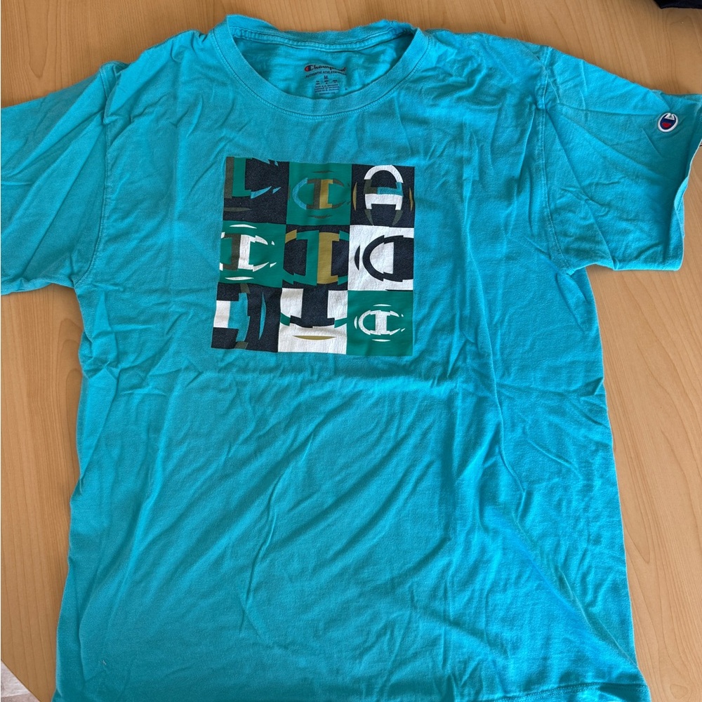 Champion Men's Teal Graphic Tee